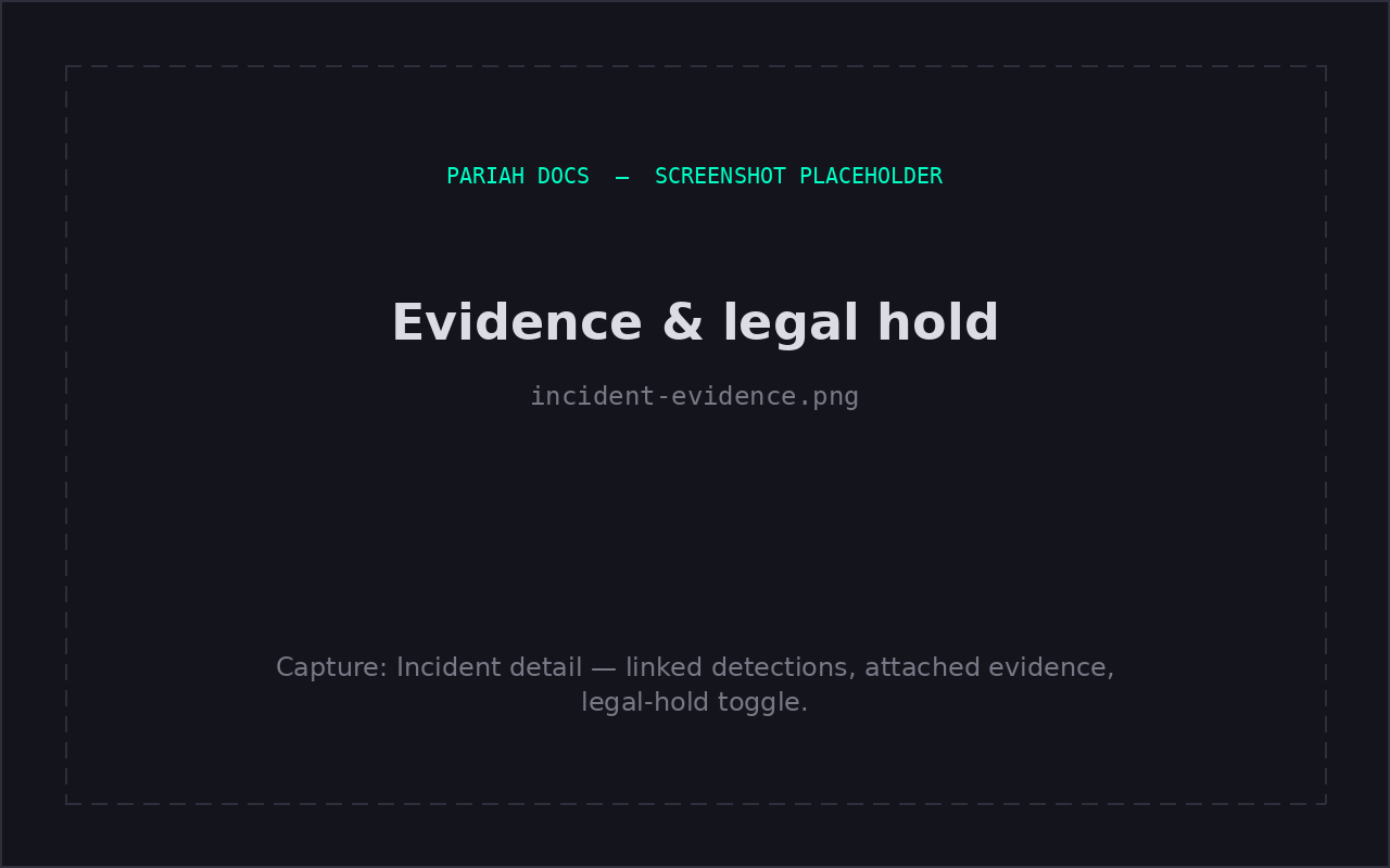 Evidence and legal hold on an incident