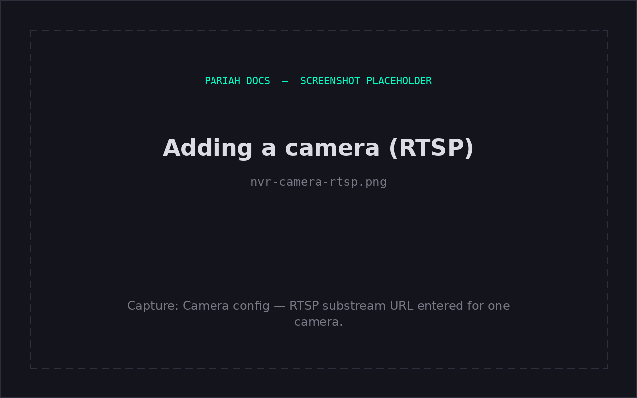 Adding a camera by RTSP URL
