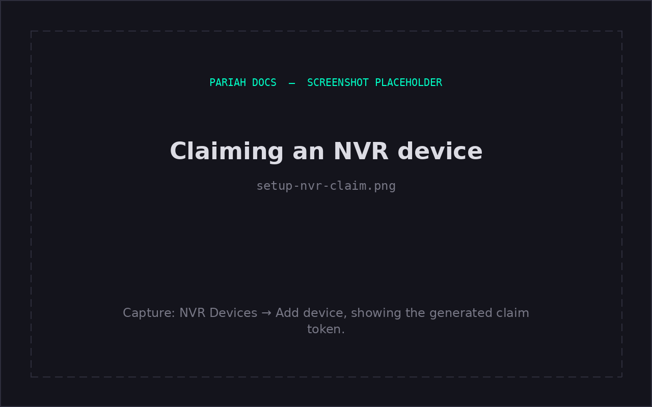 Claiming an NVR device — the claim token