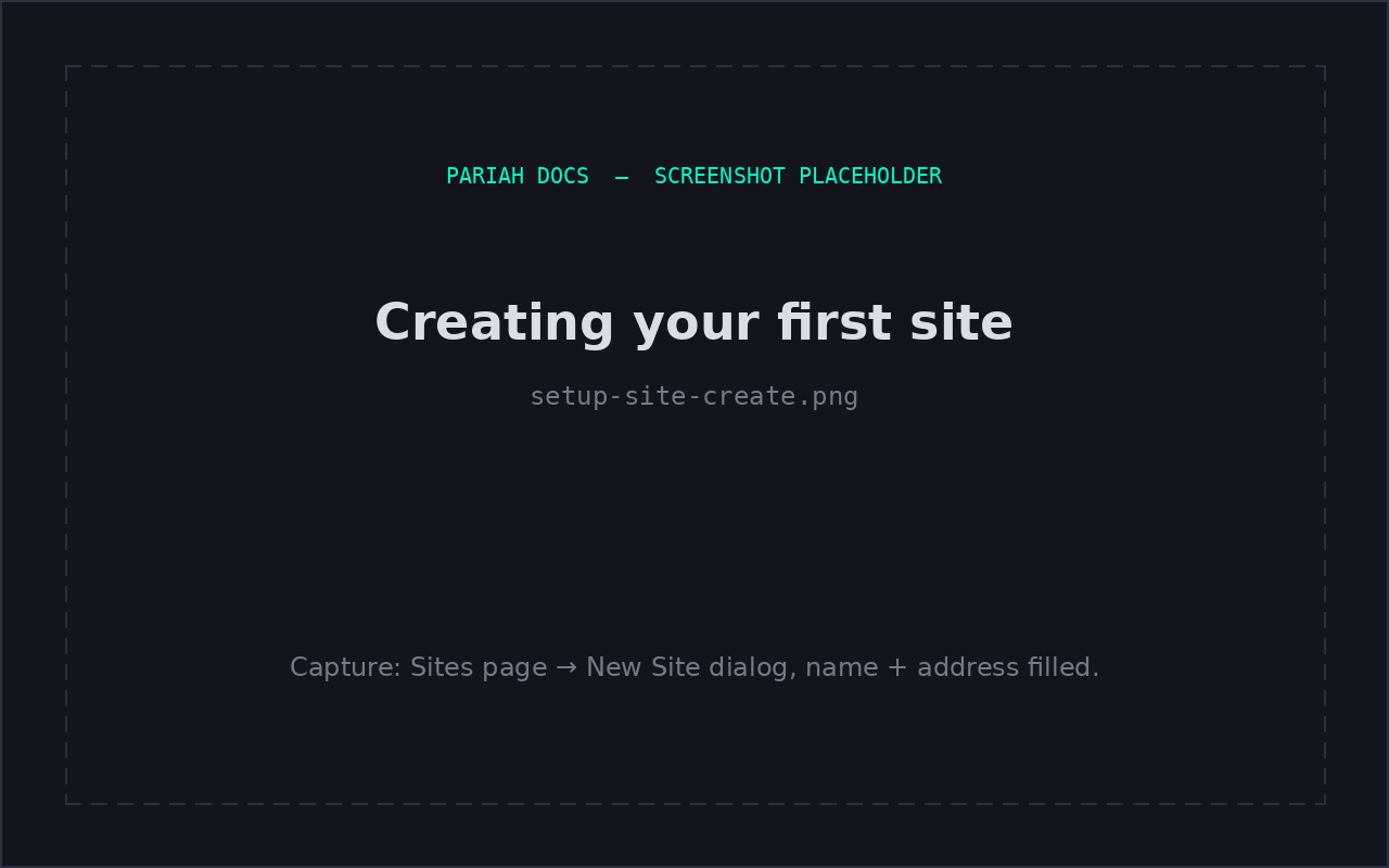 Creating your first site