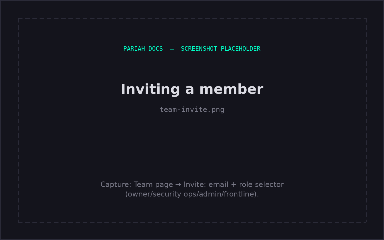 Inviting a team member